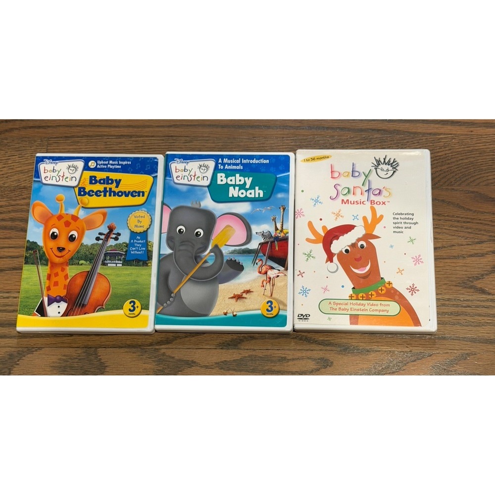 Baby Einstein 3 Disc DVD Lot Early Learning Music Educational Infant Toddler